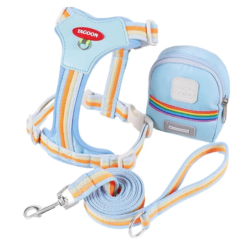 Strolling Dog Leash Lightweight Adjustable Dog Chest and Back Walking Harness Leash Vest Style Puppy Dog Outdoor Supplies