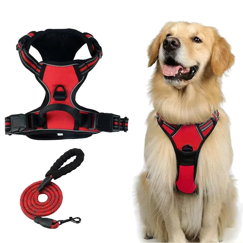 Dog Leash Explosion-proof Big Dog Vest Style Chest Harness With Reflective Strap Dog Harness Dog Training Harness Large Dogs